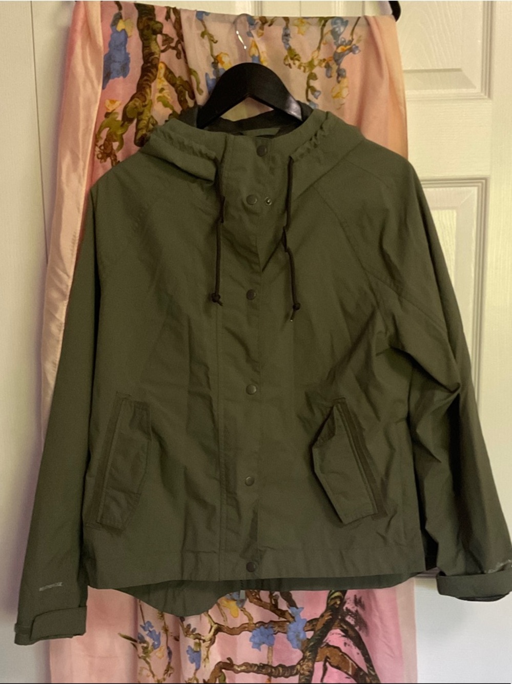 Eddie Bauer Olive Green Waterproof Utility Jacket with Hood